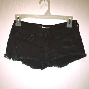 Pacsun Bullhead Black Distressed Denim Shorts